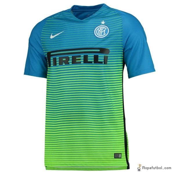 Camiseta Inter de Milán Replica Tercera Ropa 2016/17 Azul Verde